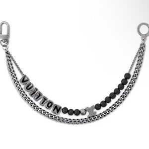 LV Louis Vuitton VUITTON Metal Monogram Bead Chain Belt - Bag Charm Chain - MINT